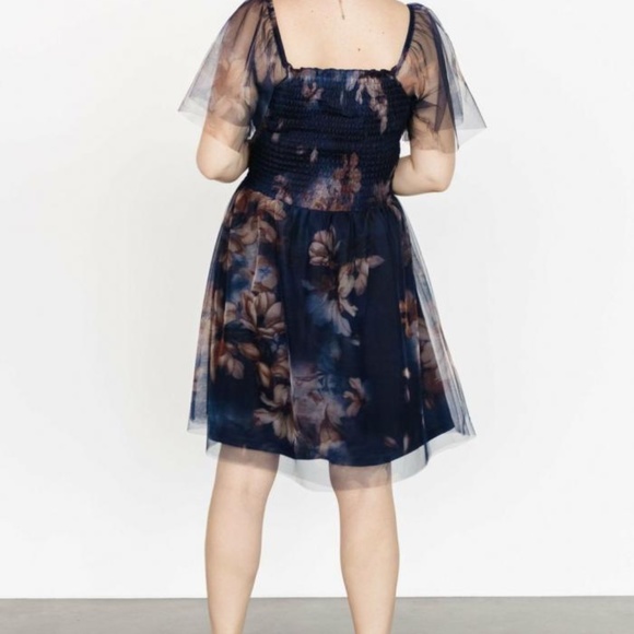 NEW Baltic Born Tivoli Tulle Short Floral Flowy Sheer Sleeve Dress Size XL - Picture 2 of 9